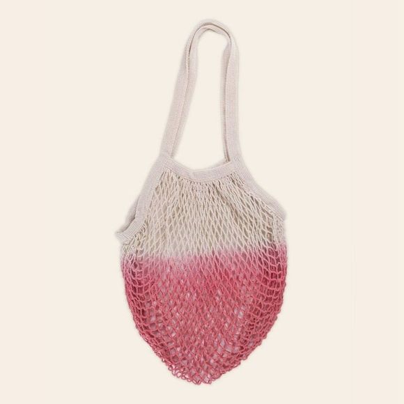 Set of 2 Camp Collection dip dye crochet mesh reusable market tote bag - Picture 2 of 3